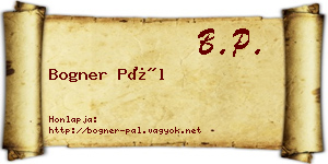 Bogner Pál névjegykártya