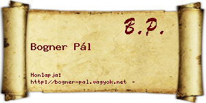 Bogner Pál névjegykártya