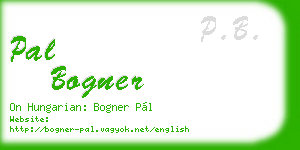 pal bogner business card